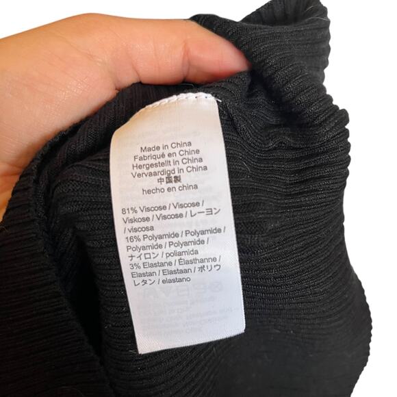 NWT J. Crew Ribbed Knit Midi Dress Black Short Sleeve Classic Office Formal XS - Picture 7 of 10